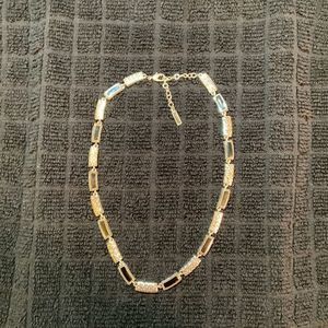 Silver and Black Onyx Necklace 17.5" Long